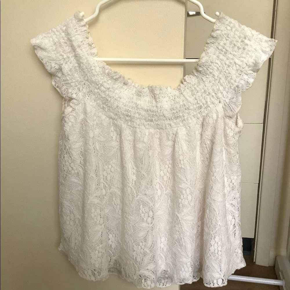 White Off-shoulder Crop Top